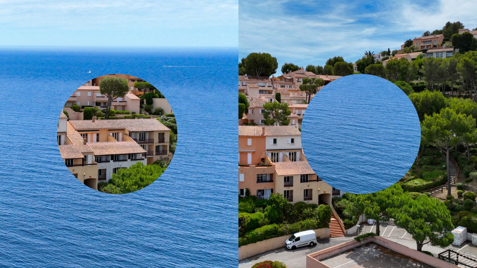 Les Panoramas surplombant la Méditerranée, vue aérienne
